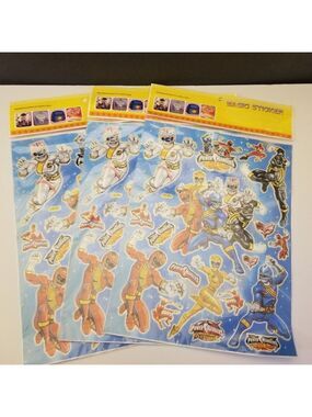 Power Rangers Stickers Reusable Vintage New Sealed Unopened Sheets Lot of 3